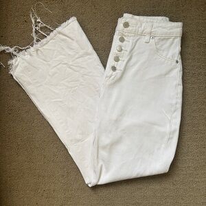 White Button-Fly Women's Jeans